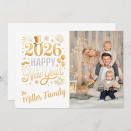 Tarjeta Festiva Custom New Year Photo Holiday Card 