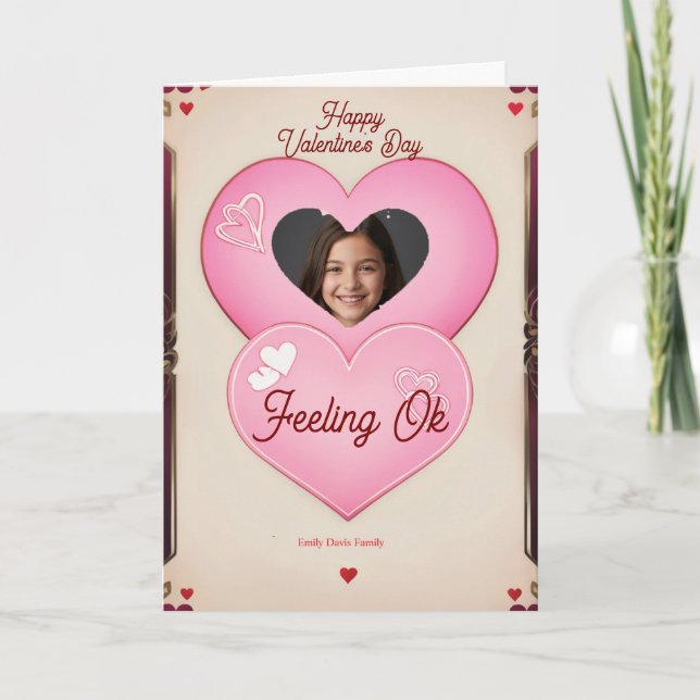Tarjeta Festiva Custom Photo Valentine's Day (Anverso)