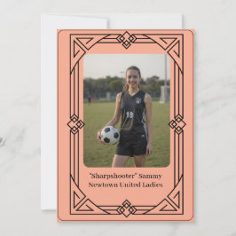 Tarjeta Festiva Custom Portrait Photo Soccer Testimonial Invite