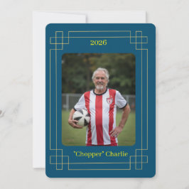 Tarjeta Festiva Custom Portrait Photo Soccer Testimonial v2 Invite