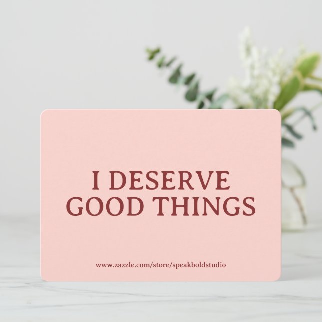 Tarjeta Festiva Custom Positive Affirmation Card for Women (Anverso de pie)