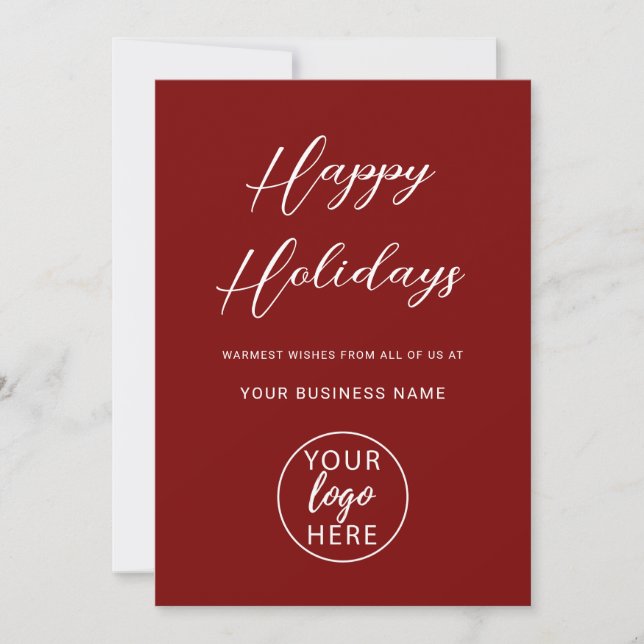 Tarjeta Festiva Custom Professional Business Logo Christmas  (Anverso)