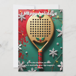 Tarjeta Festiva 🎾🎄Custom text, Life Support & Lobs