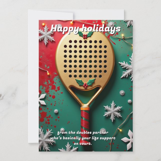 Tarjeta Festiva 🎾🎄Custom text, Life Support & Lobs (Anverso)