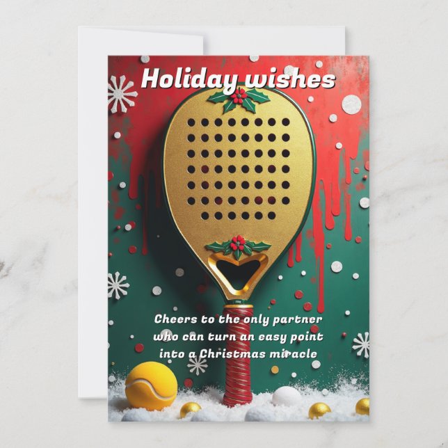 Tarjeta Festiva 🎾🎄Custom text, Miracle Shots & Mistletoe Misses (Anverso)
