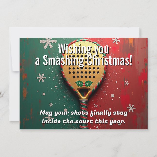 Tarjeta Festiva 🎾🎄Custom text, Off-Court Wishes, On-Court Misses (Anverso)