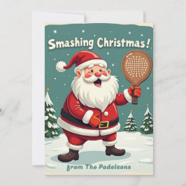 Tarjeta Festiva 🎾🎄Custom text,  Serve & Celebrate