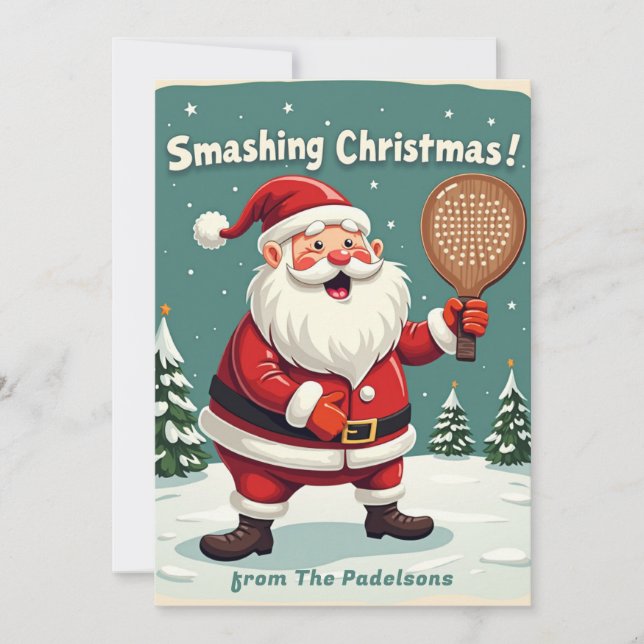 Tarjeta Festiva 🎾🎄Custom text,  Serve & Celebrate (Anverso)