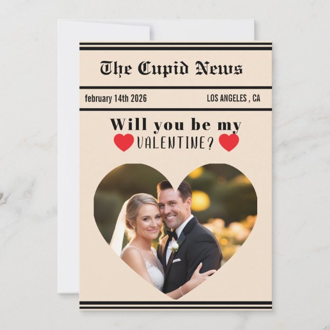 Tarjeta Festiva Custom Valentines Day Gift Idea, Printable Will  (Anverso)