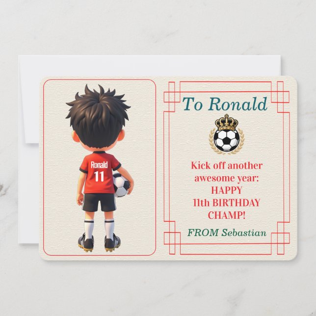Tarjeta Festiva Customisable Name Number and Text Birthday Boy (Anverso)