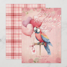 Tarjeta Festiva Customizable Animal Parrot Bird Valentines Day