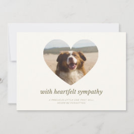 Tarjeta Festiva Customizable Cream Dog Pet Sympathy Card Heart 