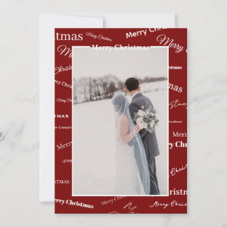 Tarjeta Festiva Customizable Red and White Christmas Card