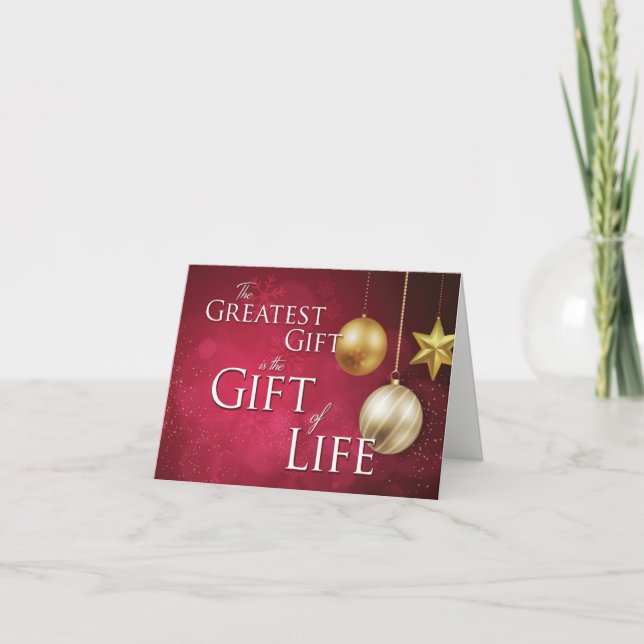 Tarjeta Festiva Customizable The Greatest Gift is the Gift of Life (Anverso)