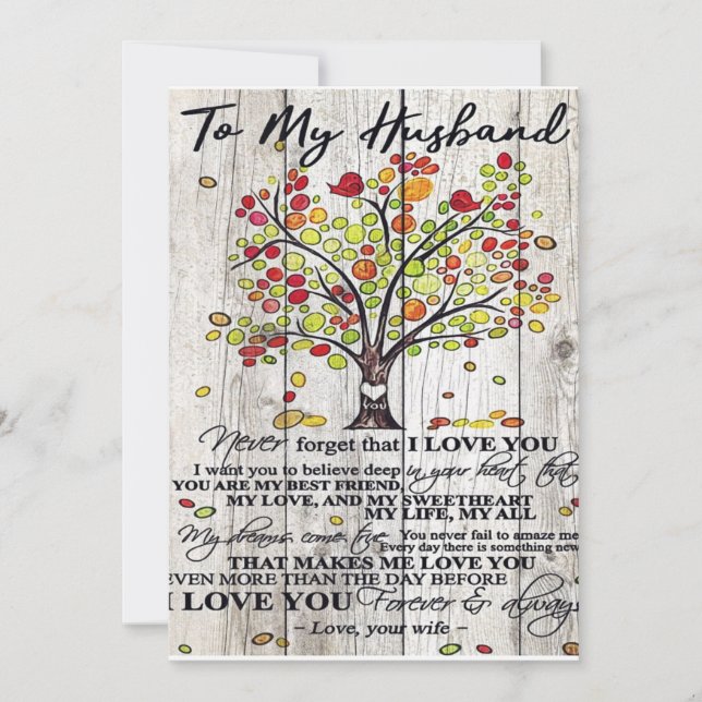 Tarjeta Festiva Customized Gift, To My Husband Letter (Anverso)