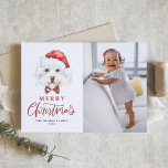 Tarjeta Festiva Cuta acuarela Santa Maltese Dog Photo Navidades<br><div class="desc">Feliz Navidad! Enviar Navidades a la familia y amigos con una tarjeta de foto navideña con tema canino. Cuenta con un ilustracion acuático de un lindo perro maltés con un sombrero de Santa y corbata de arco de tartán. Personalice agregando una foto, un nombre y otros detalles. Esta tarjeta de...</div>