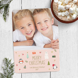 Tarjeta Festiva Cuta Merry Christmas Photo Card One Picture