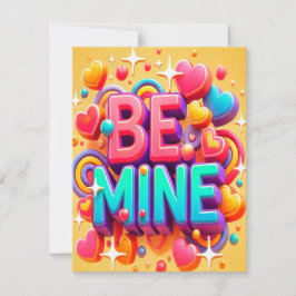 Tarjeta Festiva Cute 3D Be mine Valentines day