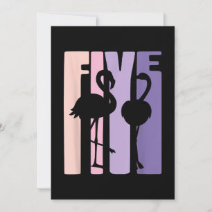 Tarjeta Festiva Cute 5º regalo de cumpleaños I Flamingo I de 5 año