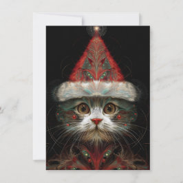 Tarjeta Festiva Cute Abstract Cat Christmas Cards