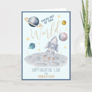 Tarjeta Festiva Cute acuarela Día de San Valentín de espacio de co
