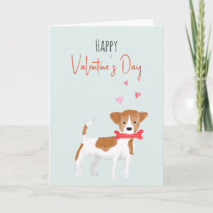 Tarjeta Festiva Cute acuarela Valentine Dog Holiday Card