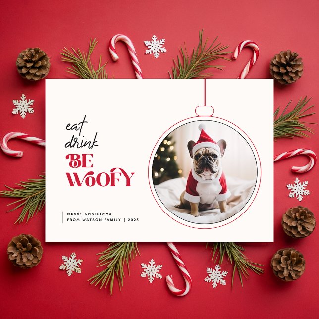 Tarjeta Festiva Cute Adorable Funny Dog Pet Photo Christmas (Subido por el creador)