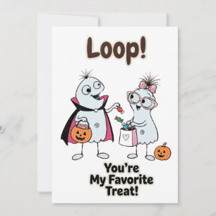 Tarjeta Festiva Cute Aesthetic Halloween Card - Favorite Treat