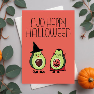 Tarjeta Festiva Cute Aguacate Halloween No-foto