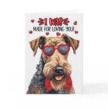 Cute Airedale Terrier Dog Te Ama Valentine