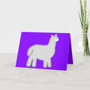 Tarjeta Festiva Cute Alpaca con bola de juguete
