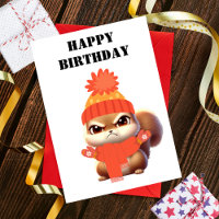 Cute Angry Squirrel agarrada, divertido cumpleaños