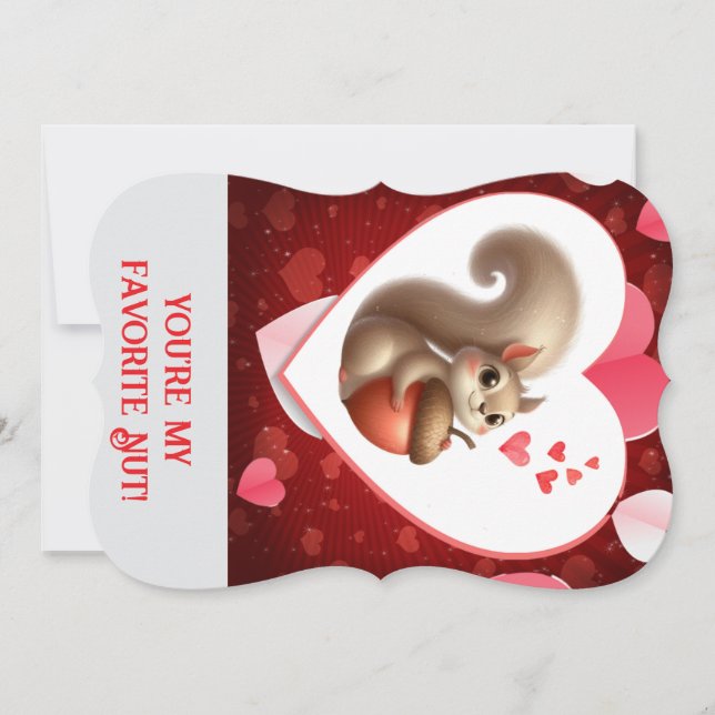 Tarjeta Festiva Cute ardilla divertida del Día de San Valentín (Anverso)