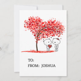 Tarjeta Festiva Cute Artsy Watercolor Valentine Personalize
