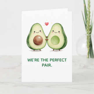Tarjeta Festiva Cute Avocado Valentines Day Card