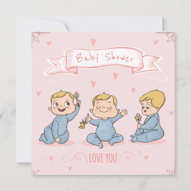 Tarjeta Festiva Cute Baby Shower (Anverso)