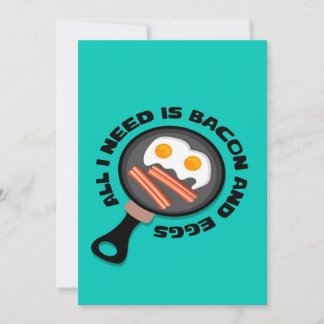 Tarjeta Festiva Cute Bacon y huevos | Canvas divertidas 