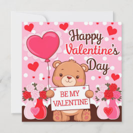 Tarjeta Festiva Cute bear be my valentine