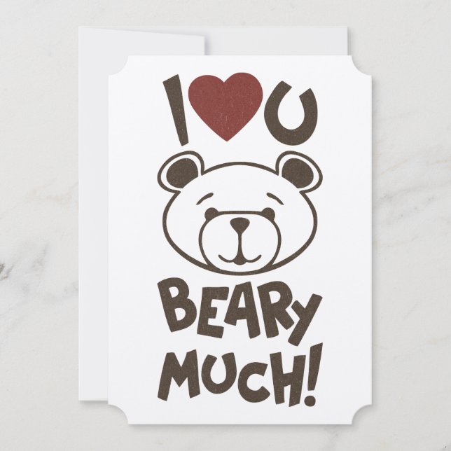 Tarjeta Festiva Cute Bear Valentine (Anverso)