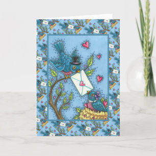 TARJETA FESTIVA CUTE BLUEBIRD SWEETHEARD, AMOR DE LA VALENTINA DE