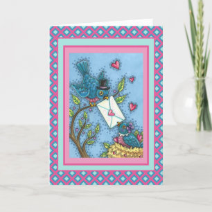 TARJETA FESTIVA CUTE BLUEBIRD SWEETHEARD, AMOR DE LA VALENTINA DE