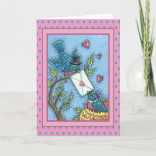 TARJETA FESTIVA CUTE BLUEBIRD SWEETHEARD, AMOR DE LA VALENTINA DE