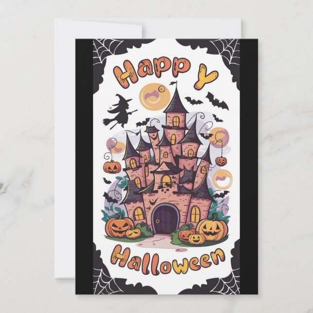 Tarjeta Festiva Cute Boo Happy Halloween (Anverso)