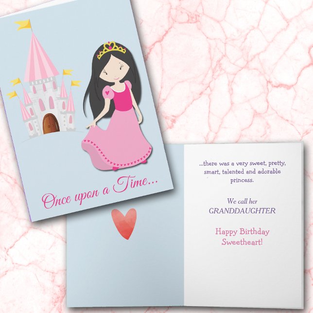 Tarjeta Festiva Cute Brunette Princess Grandgirl Birday Card (Subido por el creador)