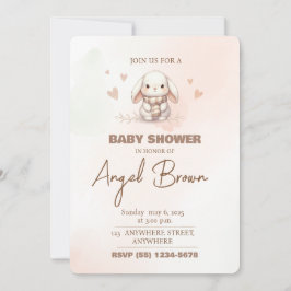 Tarjeta Festiva Cute bunny baby shower invitation