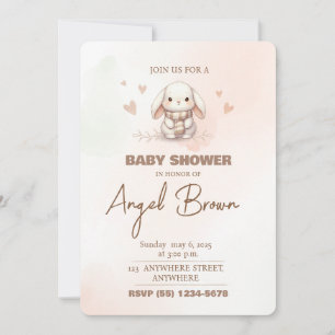 Tarjeta Festiva Cute bunny baby shower invitation