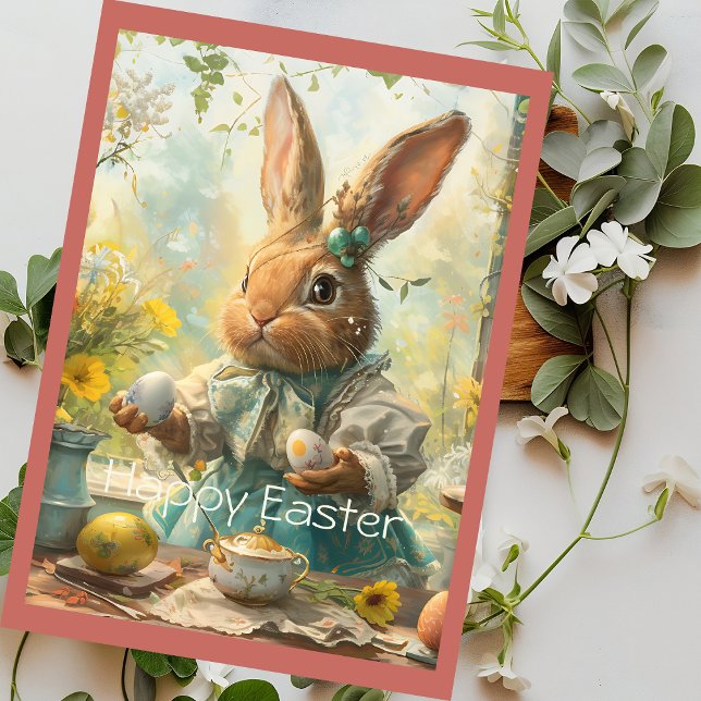 Tarjeta Festiva Cute Bunny Easter Eggs (Subido por el creador)