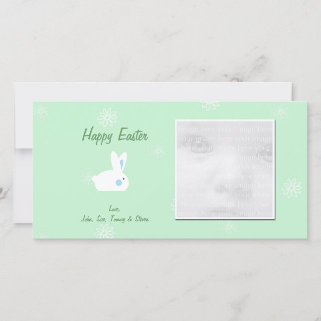 Tarjeta Festiva Cute Bunny Easter Photo Cards (Anverso)