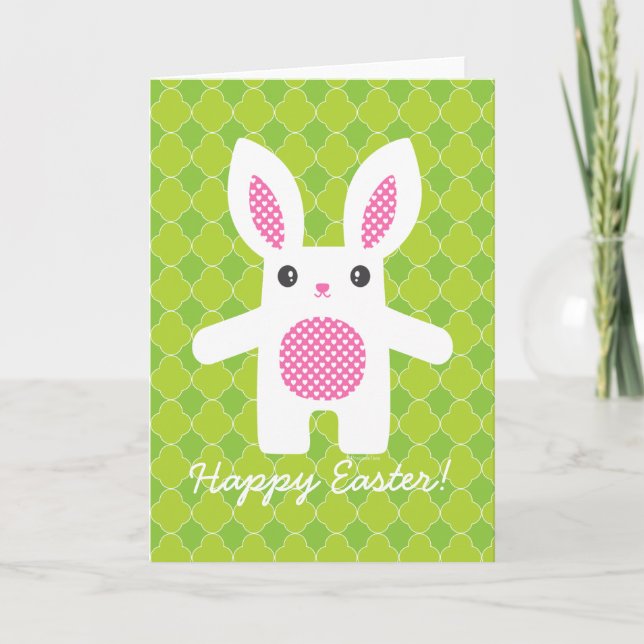 Tarjeta Festiva Cute Bunny Hug (Anverso)