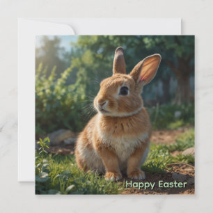 Tarjeta Festiva Cute Bunny jardín de cottage inglés de Pascua